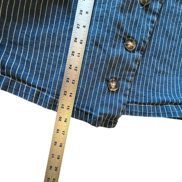 Chelsea & Violet Blue Denim Striped Mini Skirt Womens Size Medium - Picture 4 of 8